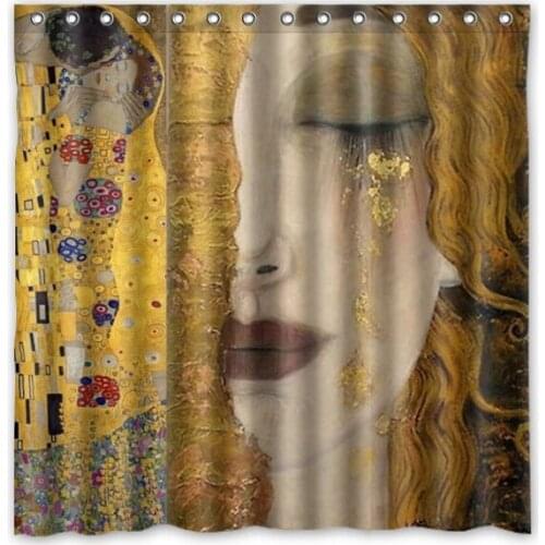 2016 Hot Sale!Gustav Klimt painting Background Waterproof Polyester Shower&Bath Curtain( 180X180CM)