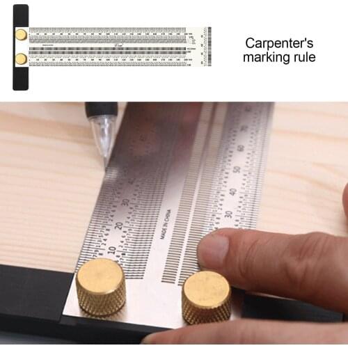 Stainless Steel Ruler High Precision T-Shaped Ruler Hole Ruler For Insects Woodworking Gauge Woodworking Measuring Tools