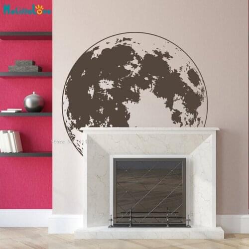 Full Moon Wall Decal Pick A Darker Vinyl Color For The Most Accuracy Removable Sticker Home Decoration YT5396