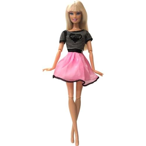 New 1 Pcs Doll Skirt Pink Dress Modern Skirt Casual Party Wear Clothes for Barbie Doll Accessories Kids Toys