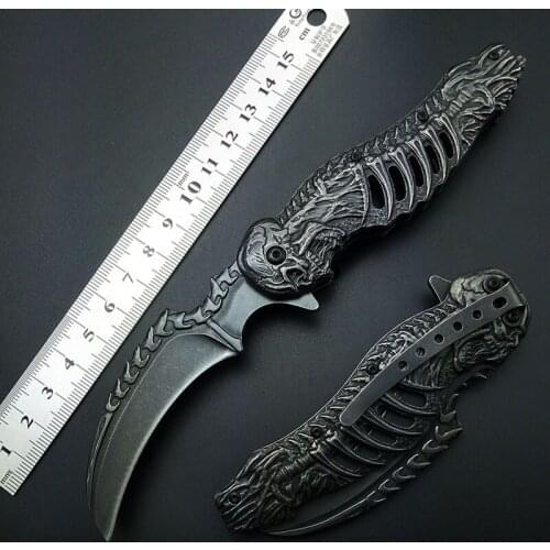 Knuckles skull knife Stonewash 7CR13 karambits Folding Knife Tactical Folding Blade CLaw Knives Good High Quality Free shipping