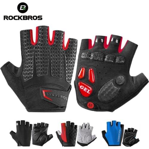 ROCKBROS Pro Cycling Gloves Men Women Half Finger Gloves Mountain MTB Road Bike Gloves Shockproof Non-slip Cycling Equipment