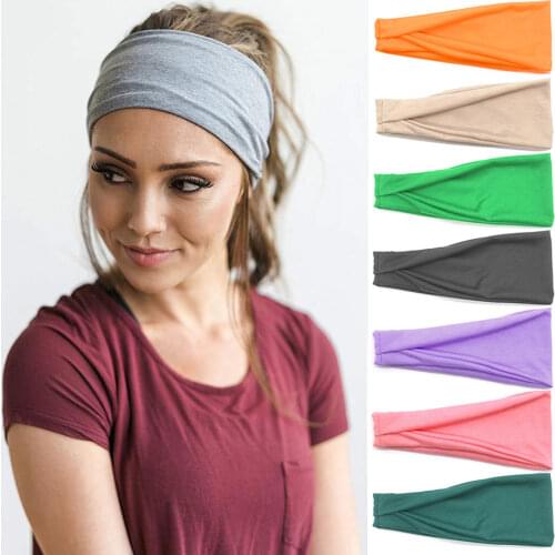 New Women Head Band Fashion Solid Turban Twist Knitted Cotton Sport Hairband Twisted Knotted Headwrap Hair Band Accessories