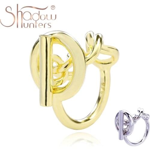 SHADOWHUNTERS Real 100% 925 Sterling Silver Punk Rings France Luxury Women Mujer Party Ring Sterling Silver Modern Jewellery Man