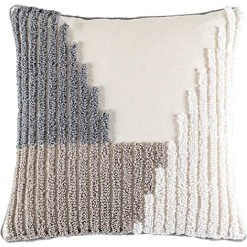 Nordic Macrame Tufted Pillow Case Boho Irregular Circle Pattern Cushion Cover