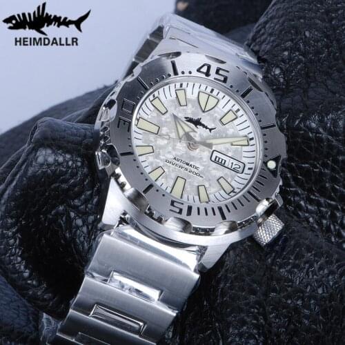 HEIMDALLR Monster Sports Mechanical Diving Watch 200M Snowflake Dial Luminous Sapphire NH36A Mens Manipulator Мужские часы