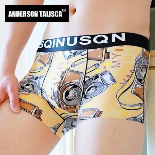 ANDERSON TALISCA Brand Ice Silk Underwear Men Boxer Para Hombre Man Penis Mens Boxers Cuecas Masculina Boxershorts Homme M-3XL