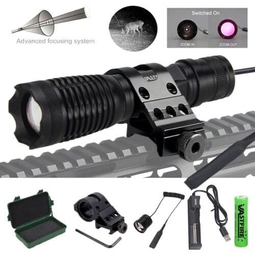 VASTFIRE Zoomable 10w LED Infrared 940nm IR LED Night Vision Infrared Radiation Focus Flashlight Tactical Hunting Torch
