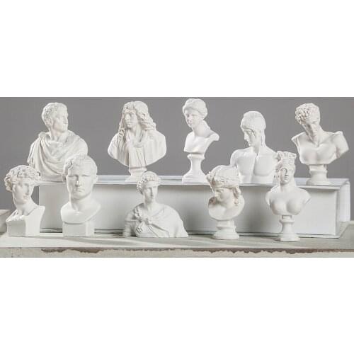 WORLD FAMOUS STATUE MINI FIGURE MOLIERE/ARES PLASTER FIGURE DECORATION RESIN BUST SKETCH PRACTICE MODEL / RESIN SCULPTURE/CRAFTS