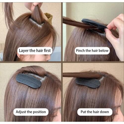 2PCS Women Girls Hair Base Bump Seamless Sponge Bump Hair Clip Hairpin Sponge Hair Inserts Invisible Hair Pins Hairstyle Tool