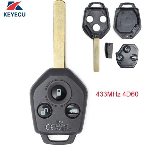 KEYECU Replacement Remote Car Key Fob 3 Button 433MHz 4D60 for Subaru Outback / 2011 -2012 Forester