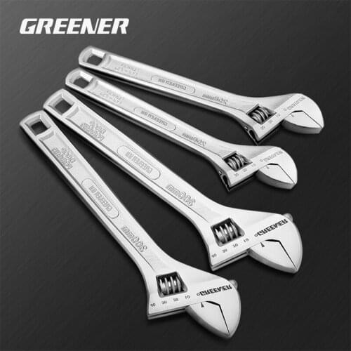 Greener Wrench 6" 8" 10" 12" 15" 18" 24" Open High Quality Adjustable Spanner Shifting Spanner Car Repair Tools
