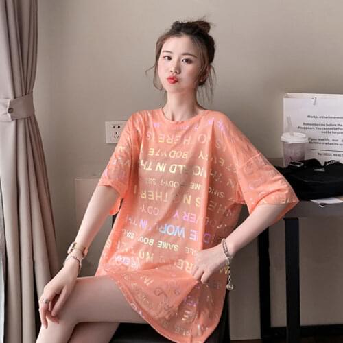 Large Size Women Summer thin Light T-shirt Half Sleeve loose Comfortable T-shirt Fashion Summer Short Sleeves