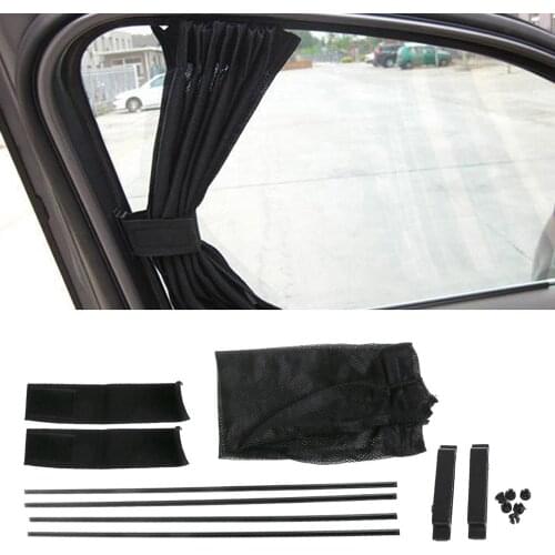 1Pair Adjustable Foldable Car Side Window Sunshade Car Sun Shade Window SunShade Drape Visor Valance Curtain Windshield Sunshade