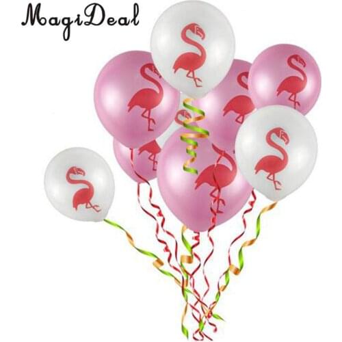10pcs Flamingo Latex Balloon Hawaiian Luau Party Decoration 10 inch