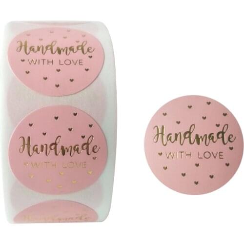 1000PCS/lot Round Natural Kraft Handmade Stickers scrapbooking for package adhesive thank you sticker seal labels stationery