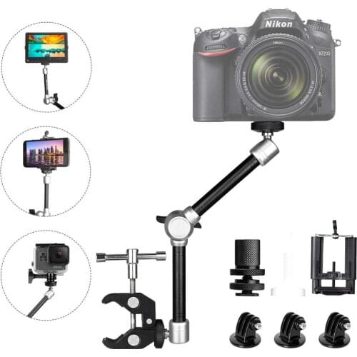 11" Adjustable Robust Articulating Friction Magic Arm , DSLR / Mirrorless / Action Camera / Camcorder / Smartphone / LCD Monitor