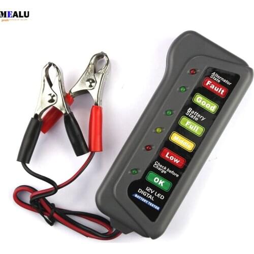 12 V Battery Digital Alternator Tester State with 6 Led Indicators for Cars Trucks Motorbike