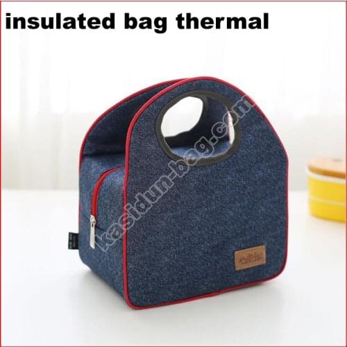 2pcs/lot 9 sizes available denim insulated thermal cooler lunch bag for kids
