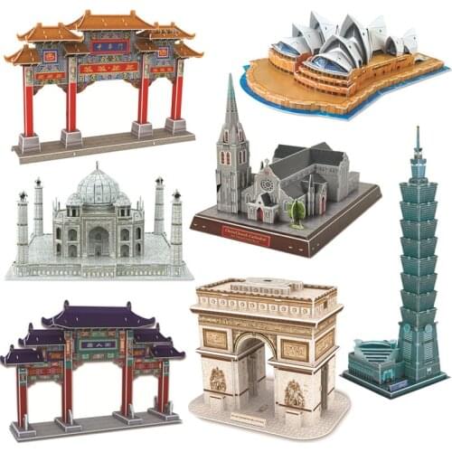3d Three-dimensional Puzzle Chinatown China Gate Model Childrens Educational Diy Building Model Toys P266