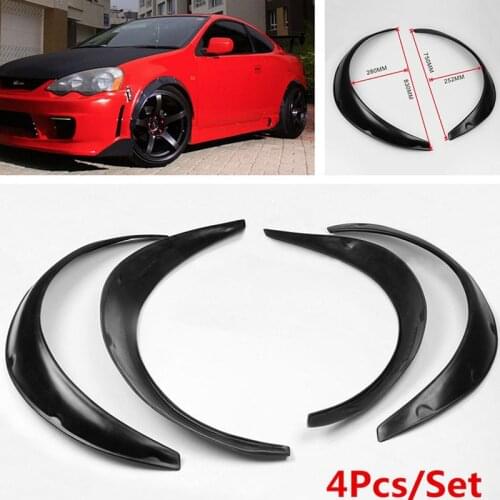 4pcs/set Black Universal Car Body Fender Flares Flexible Durable Polyurethane Kit