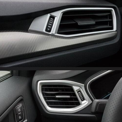 ABS Matte / Carbon Fibre For Ford Focus 2019 Car Conditioner Air Outlet Decoration Cover Trim sticker Car Styling Accessories