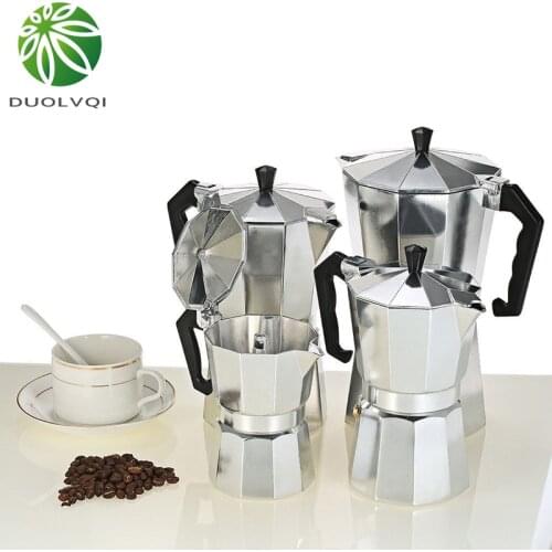 Aluminum Coffee Maker Durable Moka Cafeteira Expresso Percolator Pot Practical Moka Coffee Pot 50/100/150/300/450/600ml