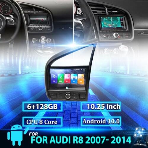 10.25inch Android Car Radio DVD Multimedia Player For Audi R8 2007- 2014 RHD LHD DVD Android Auto Audio Tape Recorder 2din
