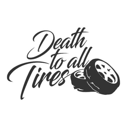 Car Tire With Death To All Tires Character Pattern Vinyl Car Stickers For Window Decoration Removable Art Vinyl Mural FA139