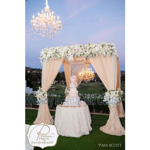 Free Shipping 3M*3M*3M wedding chuppah square canopy drape with pipe Stand,wedding stage curtain,wedding decoration