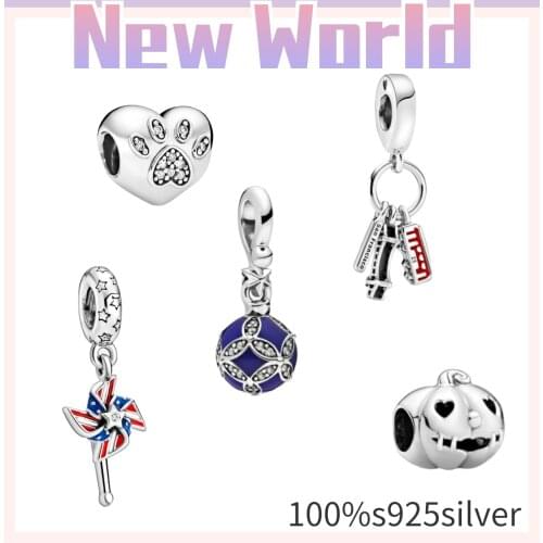 100% 925 sterling silver DIY beads Fit Pando Charms Bracelet DIY Women Original Beads Jewelry