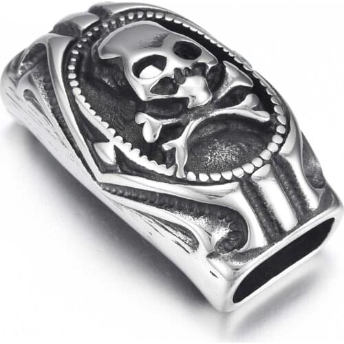 Stainless Steel Slider Beads Mine Field Polished 12x6mm Hole Bead Slide Charm Accessories for DIY Bracelet Jewelry Making