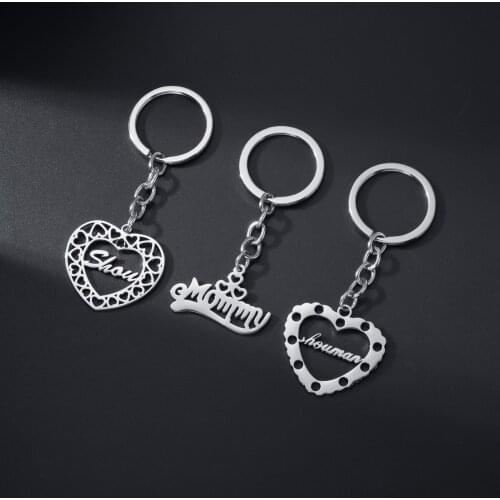 Custom Sculpture Name Keychains Personalized Monogram Initial Key Chain With Name Engraved Letter For Women Men Jewelry Gifts