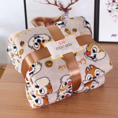 Disney squirrel Private Pluto Chip n Dale Lightweight Plush Blanket on Bed Sofa Plane Flatsheet Bedding Throw baby Coral velvet