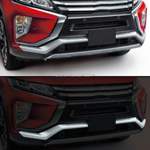 For Mitsubishi Eclipse Cross 2017-2019 ABS Chrome External Rear Bumper Grill Sticker Cover Trim Frame Car Styling Accessories