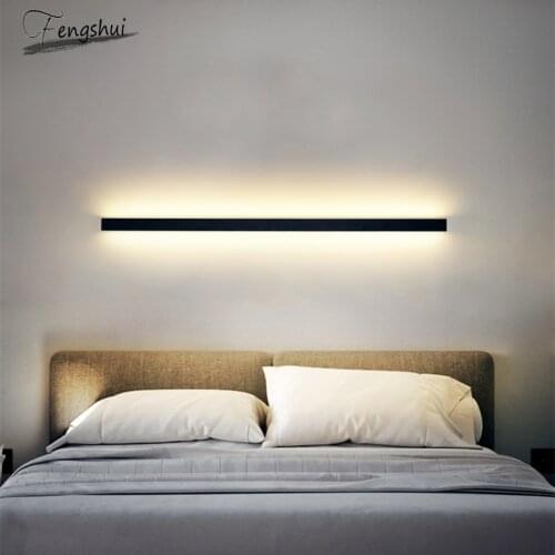 European Minimalist LED Wall Lights Long Strip Wall Lamp Home Lights Living Room Bedroom Bedside Sconces Stairs Vanity Lighting