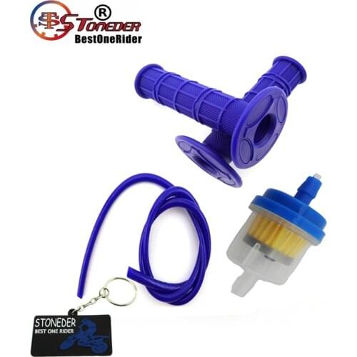 STONEDER Fuel Filter + 1 Meter Fuel Hose Line + Durable Soft Rubber Throttle Handle Grips For Pit Dirt Motor Trail Bike