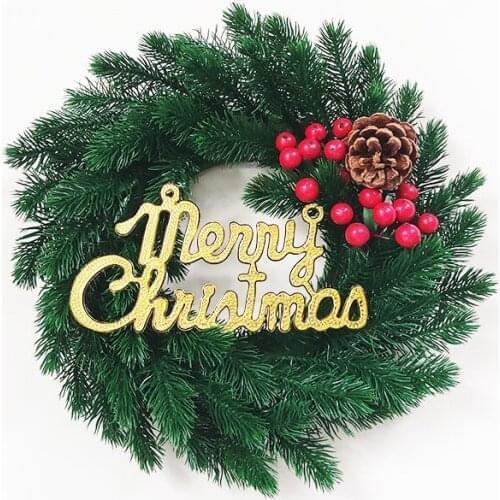Artificial Christmas Wreath Pine Cones And Batteries Door Garland Home Decoration For Christmas New Year