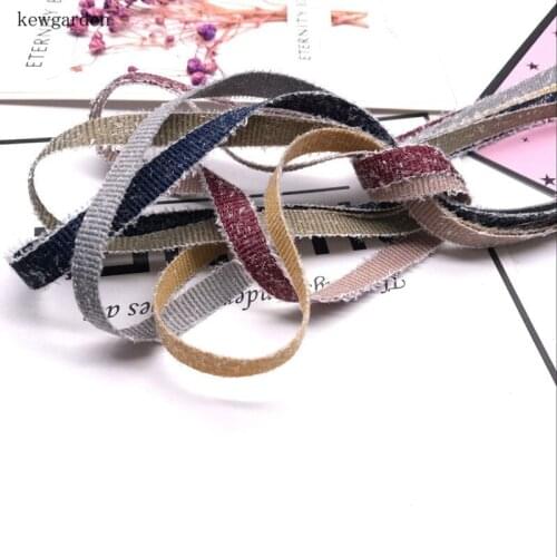 Kewgarden 7mm 0.7cm Hairy Side Grosgrain Ribbon Handmade Satin Tape DIY Bow Accessories Ribbons Riband 12m/lot