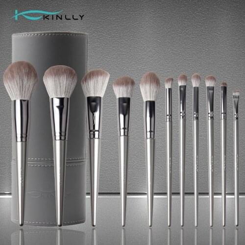 KINLLY 12pcs Makeup Brushes Dropshipping Professional Eyeshadow Concealer Eyeliner Powder Blending Lip ,Cosmetic Tool