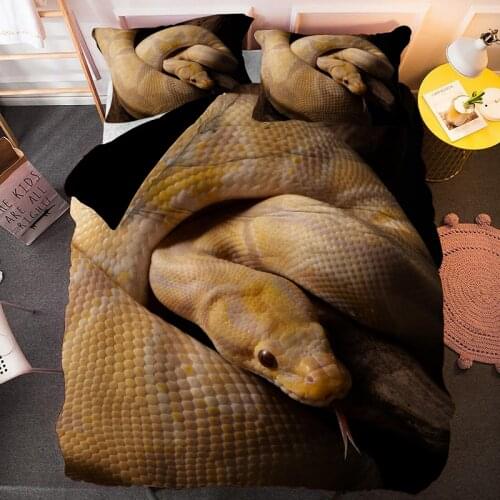 3D Snake Printed Quilt Duvet Cover Set Animal Bedding Sets Luxury Bedclothes Single Double King Queen Size