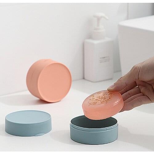 Round Shape Storage Box Travel Portable Sealed Soap Box Waterproof Soap Storage Cases Bathroom Washroom Supplies Soap Storage