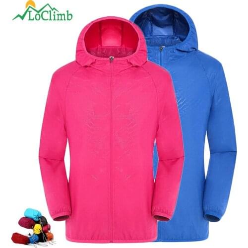 LoClimb 4XL Anti-Uv Camping Hiking Jacket Women Men Summer Outdoor Sport Coat Climbing Trekking Cycling Hooded Jackets,AM033