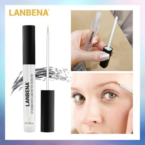 LANBENA Eyebrow Growth Serum Longer Fuller Thicker Nourishes Eyebrow Enhancer Eyelash Fast Powerful Hair Growth Make Up Beauty