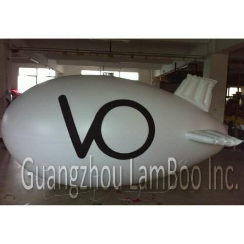 HOT DESIGN 13ft/4m Long White Inflatable Airship with your BIG Black LOGO/ DHL ALL FREE SHIPPING