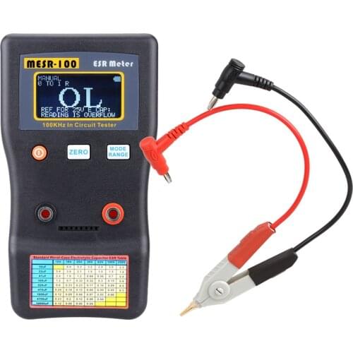 MESR-100 ESR Capacitance Ohm Meter Professional Measuring Capacitance Resistance Capacitor Circuit Tester with SMD Test Clip