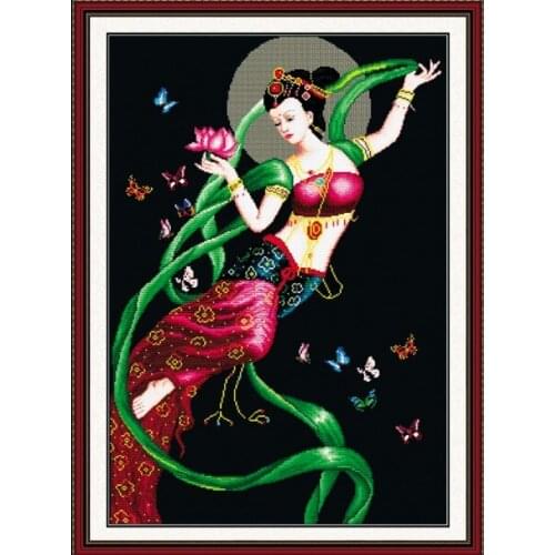 Light dance drama butterfly cross stitch kit people 18ct 14ct 11ct count print canvas stitches embroidery DIY handmade
