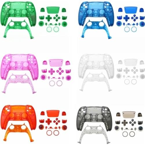 2021 New Replacement Shell Compatible with PS5,Decorative Strip DualSense Controller,DIY Replacement Controller Housing Shell