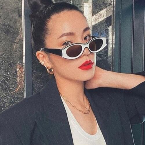 The new small oval frame sunglasses red (ins in same character joker whimsy bump color sunglasses female tide