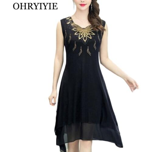 OHRYIYIE Plus Size 5XL Butterfly Embroidery Dress Women 2019 Spring Summer Sexy V-neck Dresses Female Strap Dress Vestidos WD480